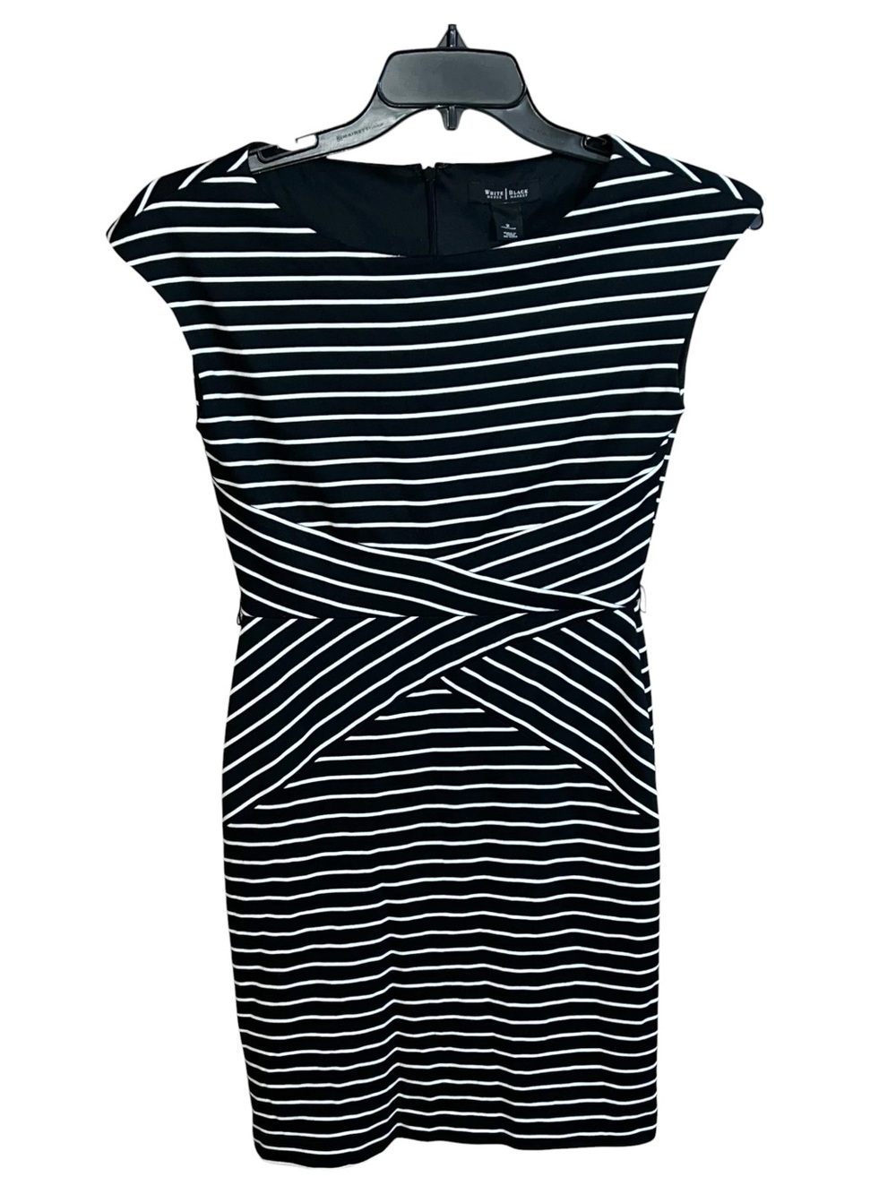 White House Black Market Sleeveless Striped Dress Women’s 2 Black White